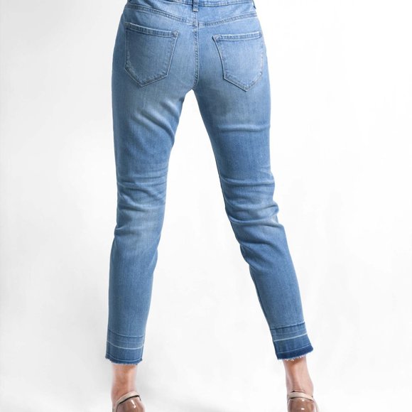 OLGYN Women’s Stretch Light Blue Denim Ankle Pant - Picture 2 of 5